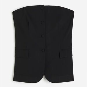 H&M Black Corset Top with Buttons